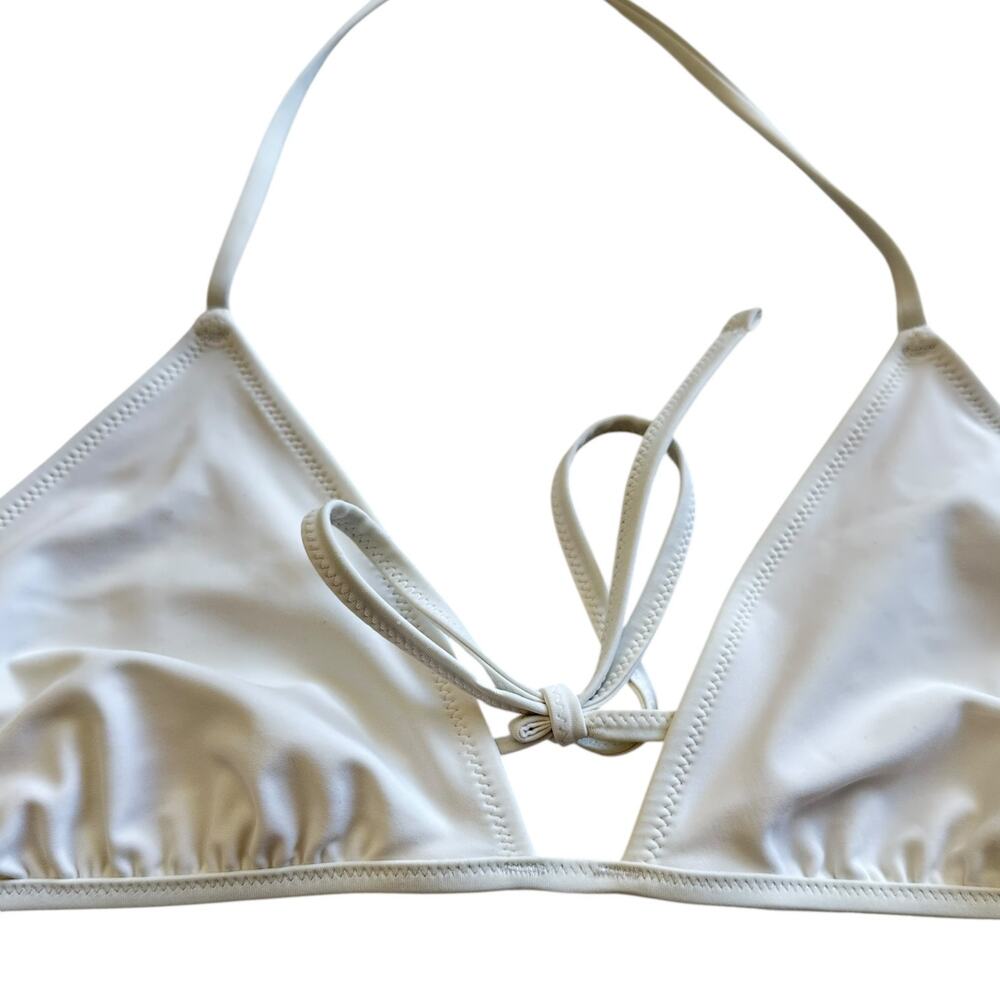 Aerie womens size Large White string classic triangle bikini top - Picture 6 of 8